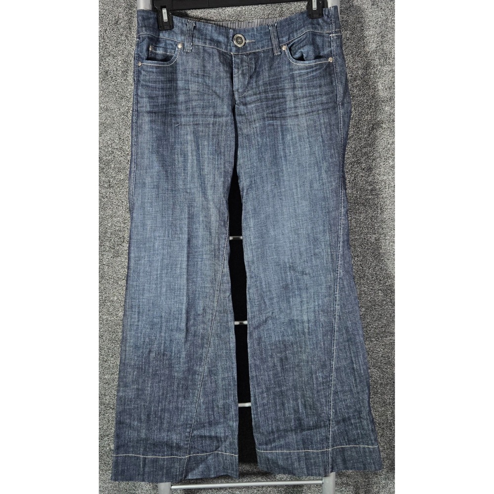 Level 99 Wide Leg Trouser Jeans Dark Wash Stretch Denim 32x33